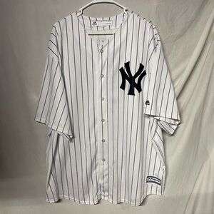 Vintage Majestic New York Yankees Aaron Judge Striped Jersey. 4XL